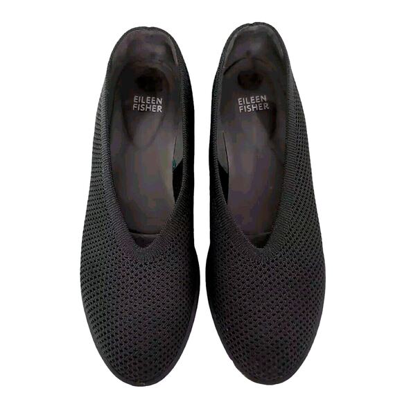 Eileen Fisher Heaven Stretch Knit Wedge Ballet Flats Women's Size 8.5 Gray Shoes - Picture 5 of 10